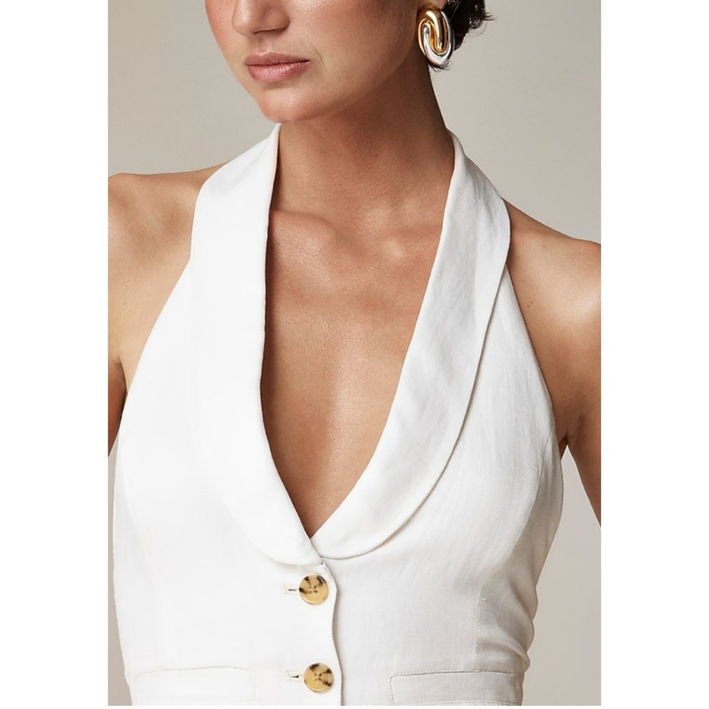 J.Crew Open-back vest in linen-cupro blend - Picture 5 of 16
